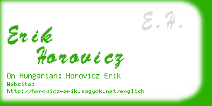erik horovicz business card